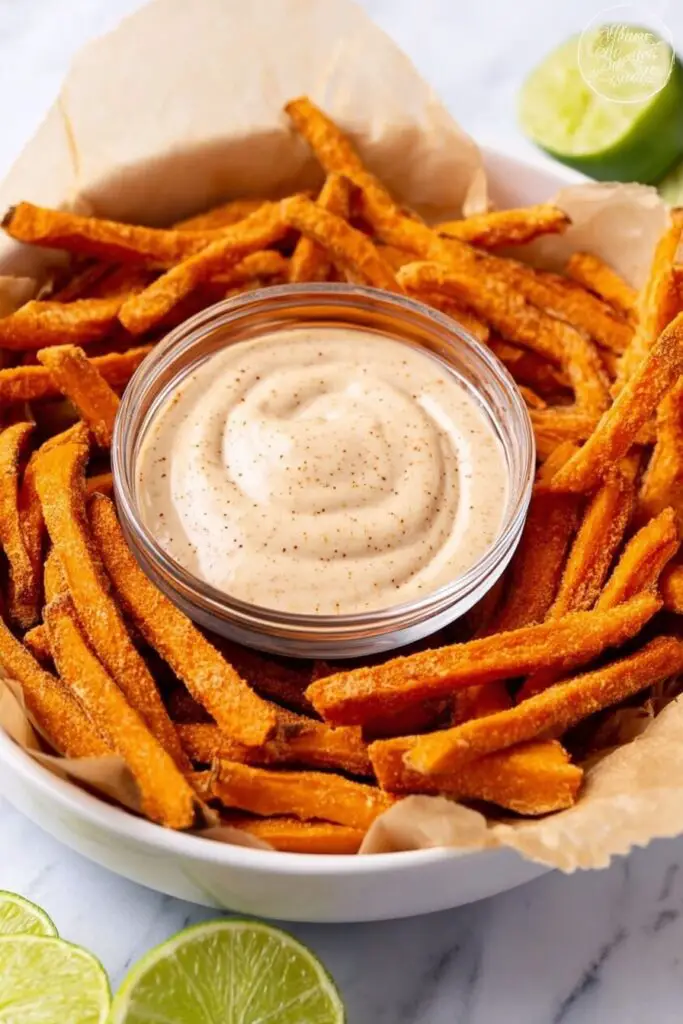 Sweet Potato Fries with Spicy Chipotle Lime Dipping Sauce Recipe