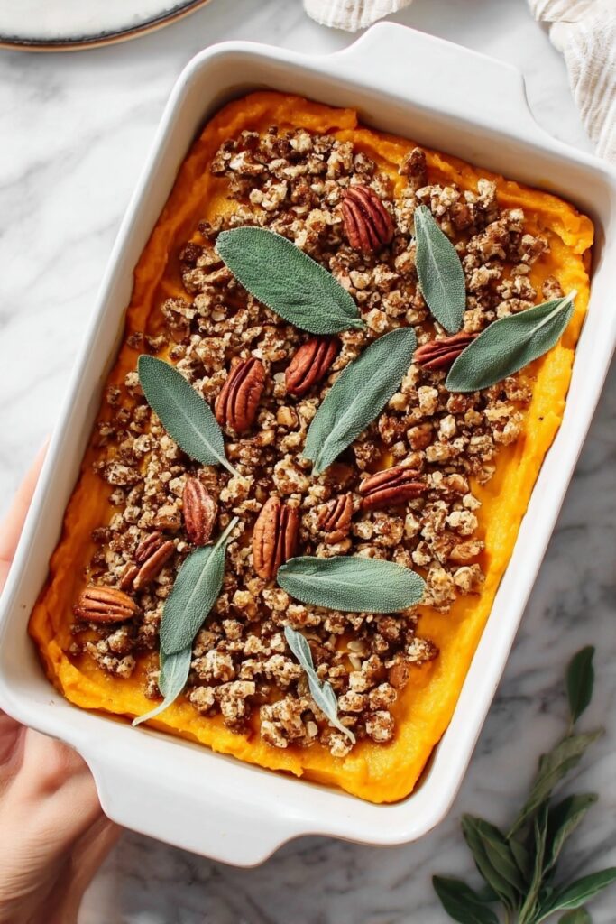 Sweet Potato Casserole with Nutty Crumble Recipe