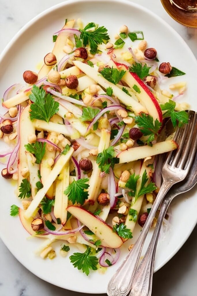 Kohlrabi Slaw with Apples and Hazelnuts Recipe