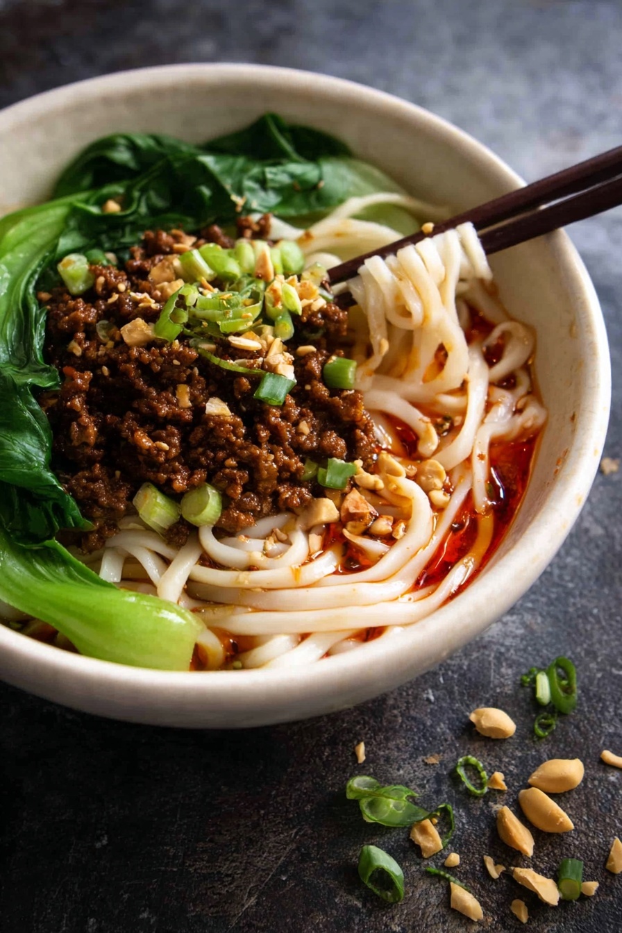 Authentic Dan Dan Noodles with Pork and Sesame Recipe - Serving