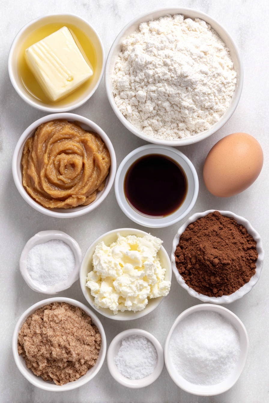 Flat lay of a small white ceramic bowl of melted golden butter, a heap of white granulated sugar, a mound of light brown sugar, a small white bowl filled with smooth orange pumpkin puree, one whole uncracked brown egg, a small white bowl of clear vanilla extract, a simple white ceramic bowl overflowing with pale all-purpose flour, a small white bowl containing warm-hued pumpkin pie spice powder, a small white bowl with white baking soda powder, a tiny white bowl of white cream of tartar powder, a small white bowl of fine white salt crystals, a small white bowl of white granulated sugar, and a small white bowl filled with reddish-brown ground cinnamon arranged with perfect symmetry, placed on a clean white marble surface, soft natural light, photo taken with an iPhone, professional food photography style, fresh ingredients, white ceramic bowls, no bottles, no duplicates, no utensils, no packaging --ar 2:3 --v 7 --p m7354615311229779997 - Pumpkin Snickerdoodle Cookies, pumpkin spice cookies, fall cookie recipes, soft chewy cookies with pumpkin, holiday pumpkin cookies