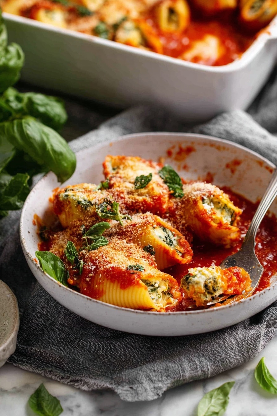 Spinach Ricotta Stuffed Shells Recipe - Serving