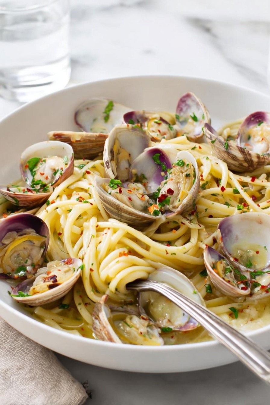 Linguine with Clams and Lemon Recipe - Serving