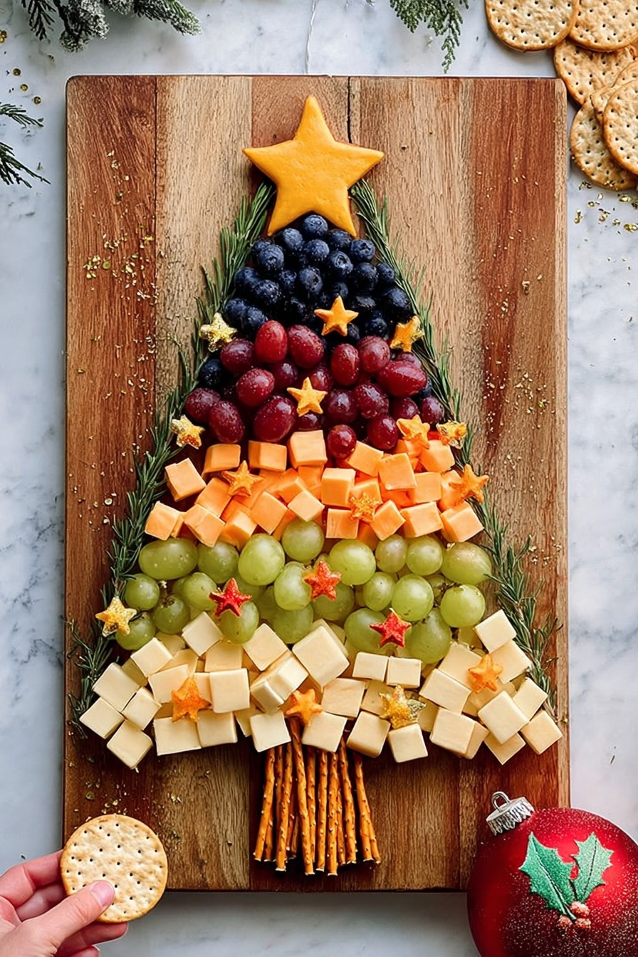 Festive Christmas Tree Charcuterie Board Recipe - Serving