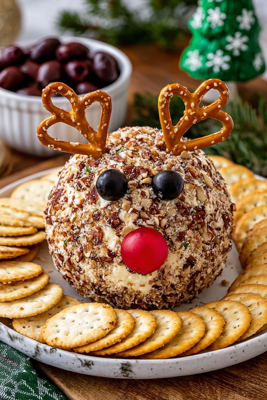 Festive Reindeer Cheese Ball Recipe - Serving