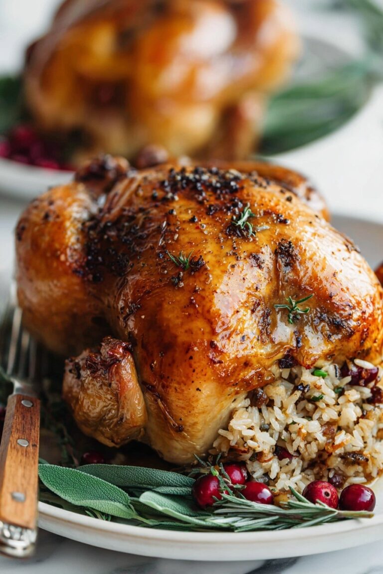 Cornish Hen with Apple Cranberry Stuffing Recipe