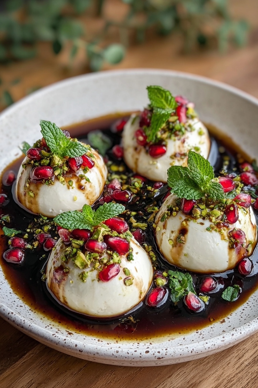 Festive Burrata Balls with Pomegranate and Pistachios Recipe - Serving