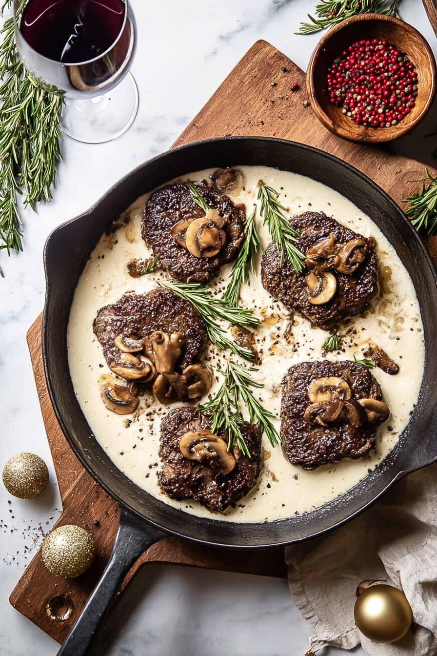 Rosemary Beef Tenderloin with Mushroom Cream Sauce Recipe - Serving