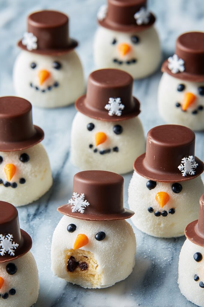 Melted Snowman Cookie Dough Bites Recipe