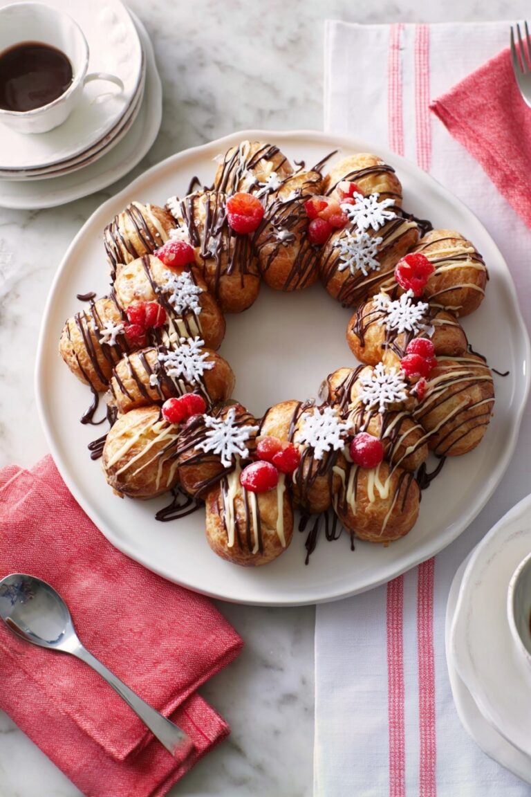 Christmas Choux Wreath with Creme Patisserie Recipe