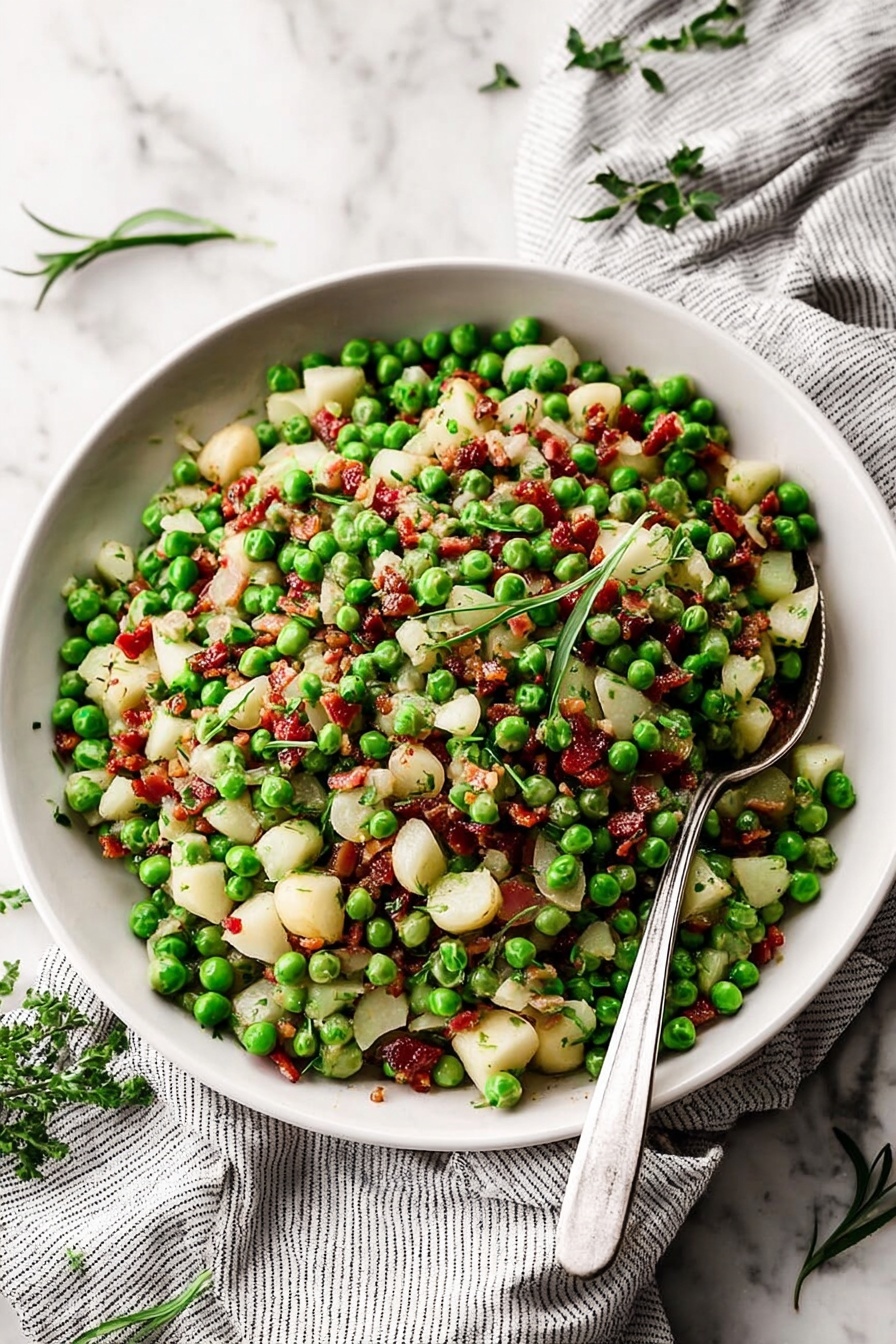 Sweet Pea and Pear Pancetta Side Dish Recipe