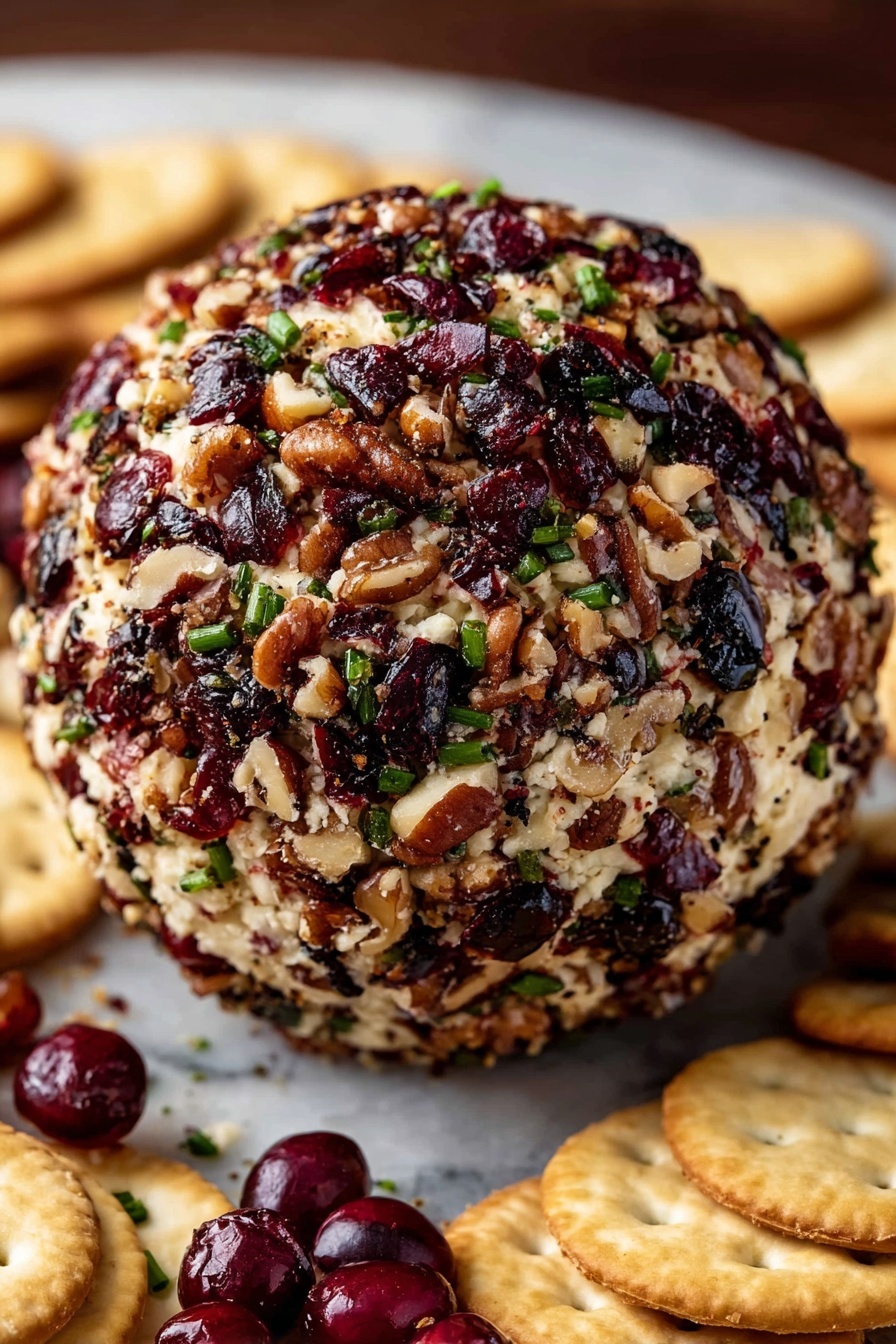 Cranberry Pecan Cheese Ball Recipe - Serving