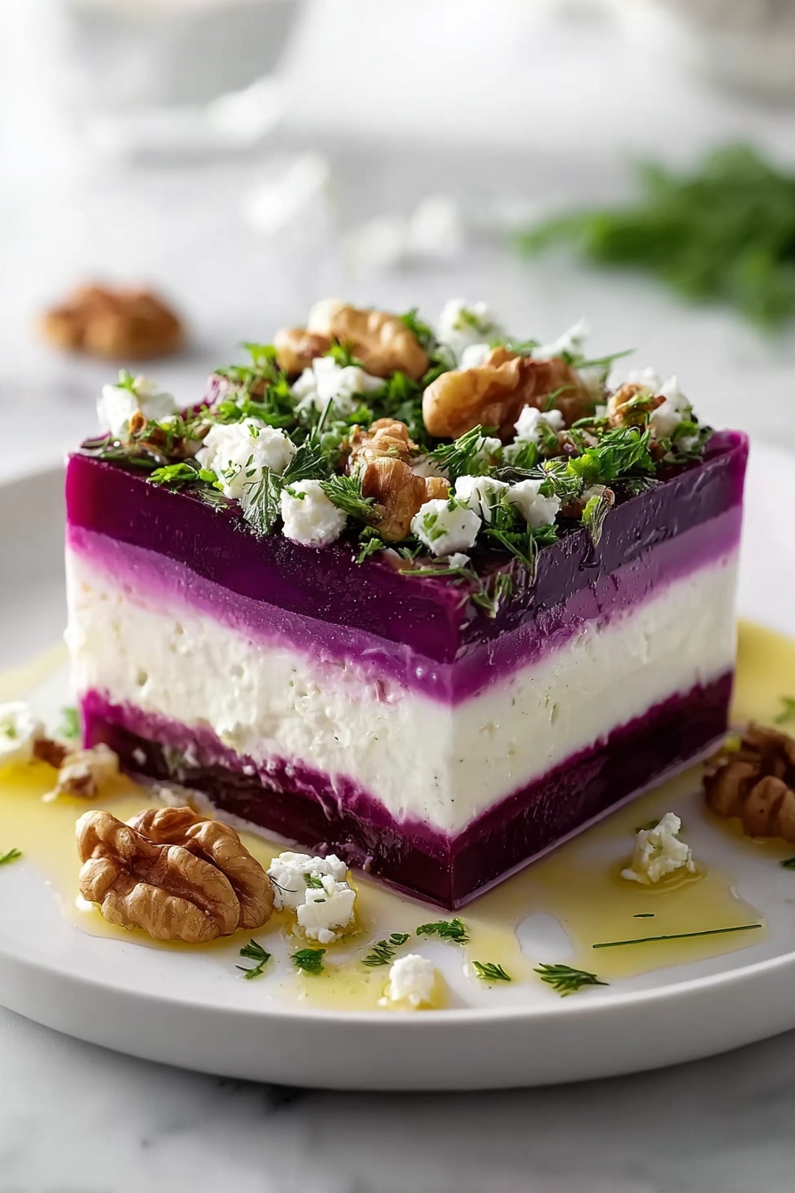 Beetroot and Goat Cheese Terrine Recipe - Serving