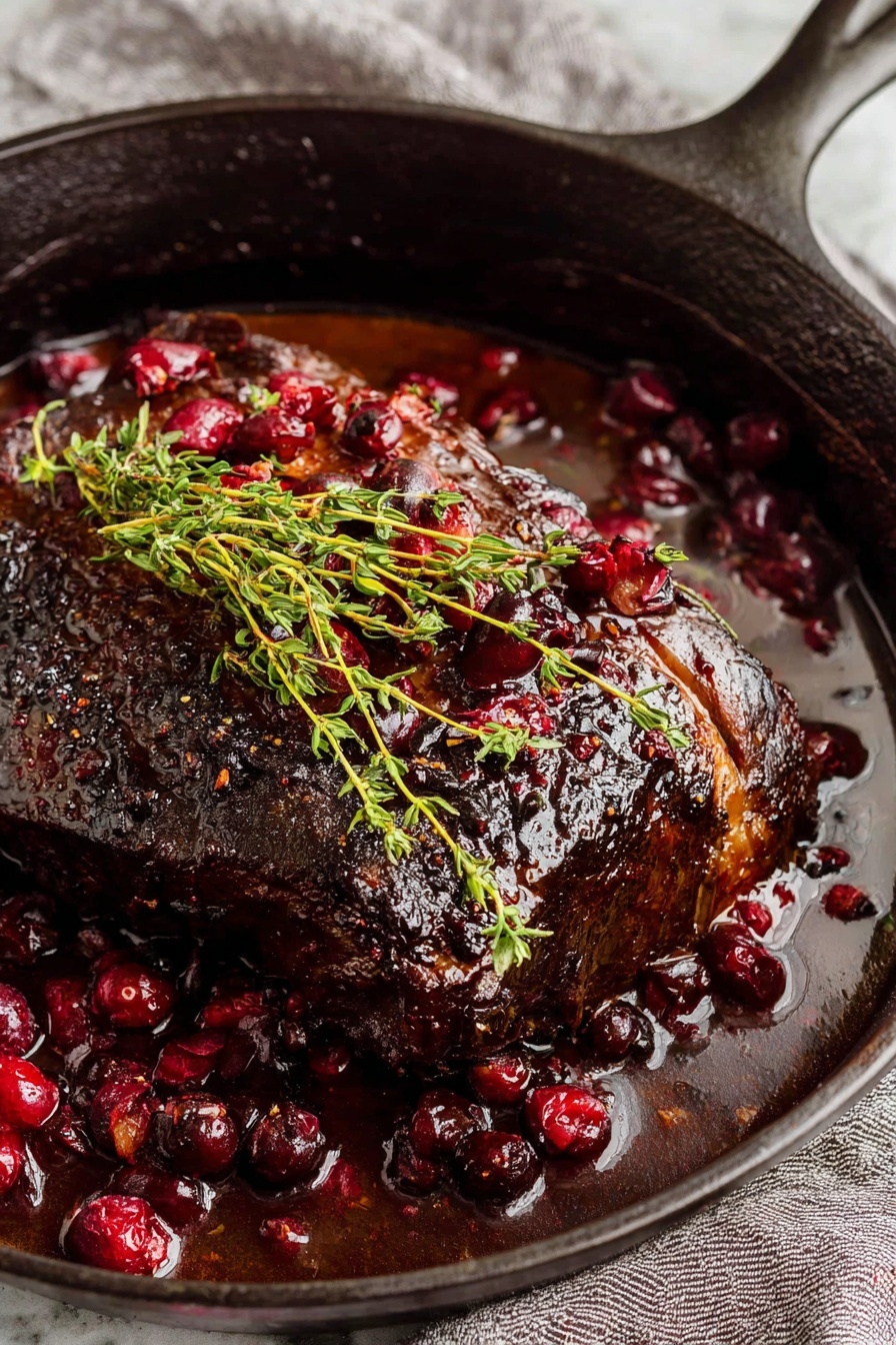 Cranberry Balsamic Roast Beef Recipe - Serving