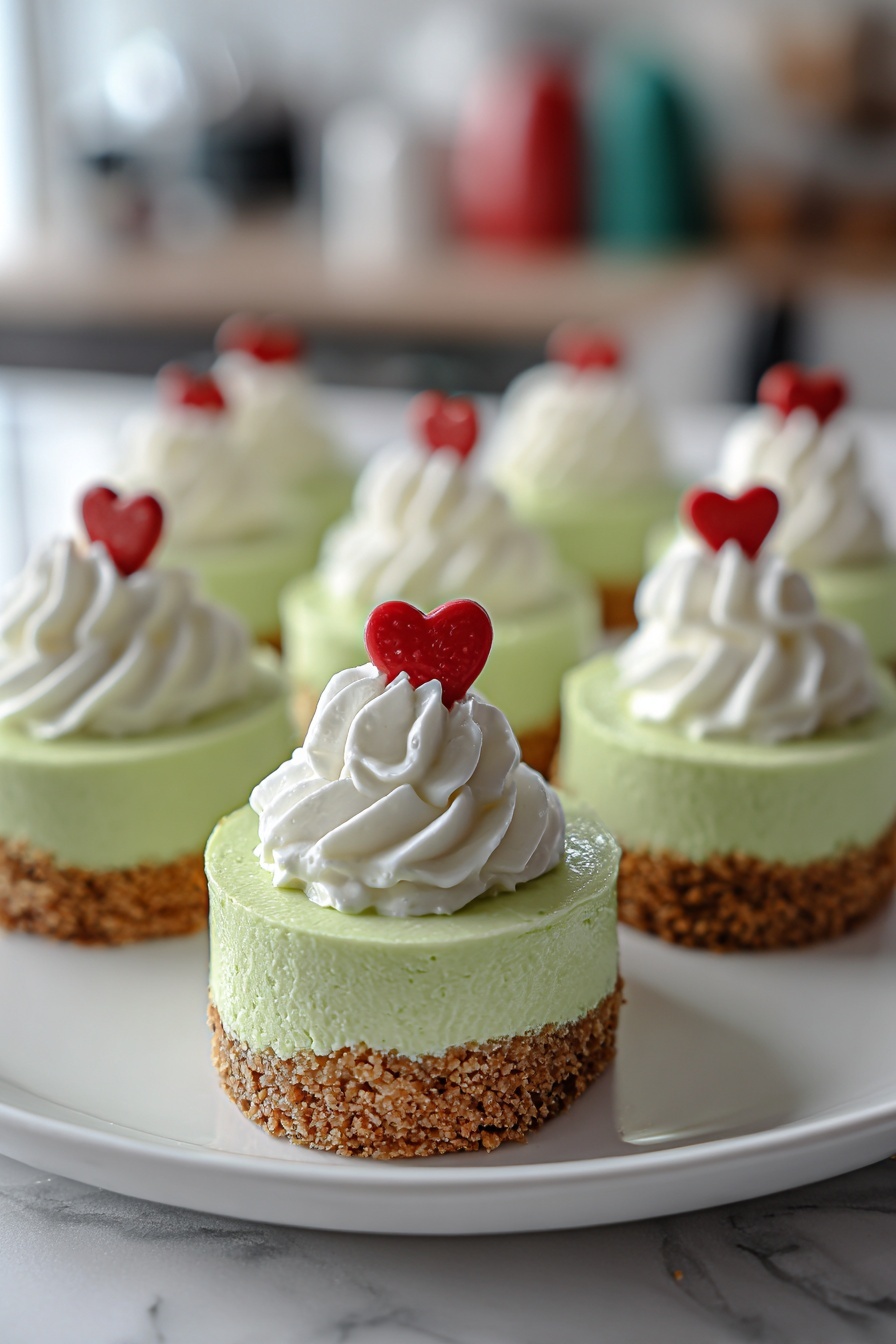 Grinch Green Mini Cheesecakes Recipe - Serving