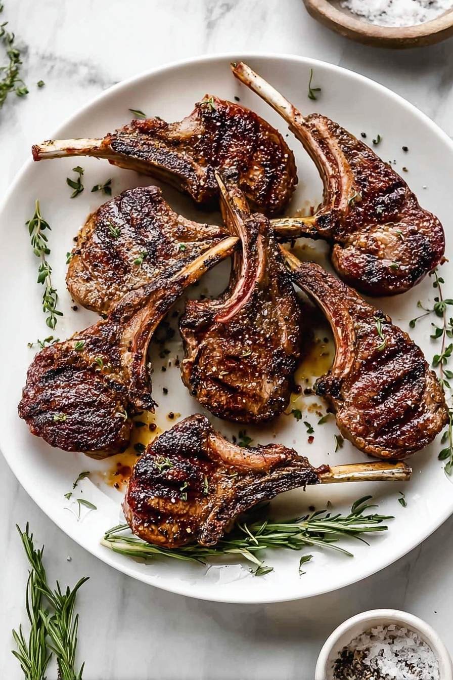 Garlic Rosemary Grilled Lamb Chops Recipe - Serving