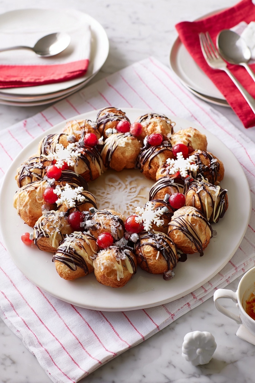 Christmas Choux Wreath with Creme Patisserie Recipe - Recipe Step