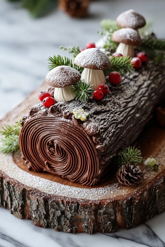 Chocolate Yule Log Cake Recipe