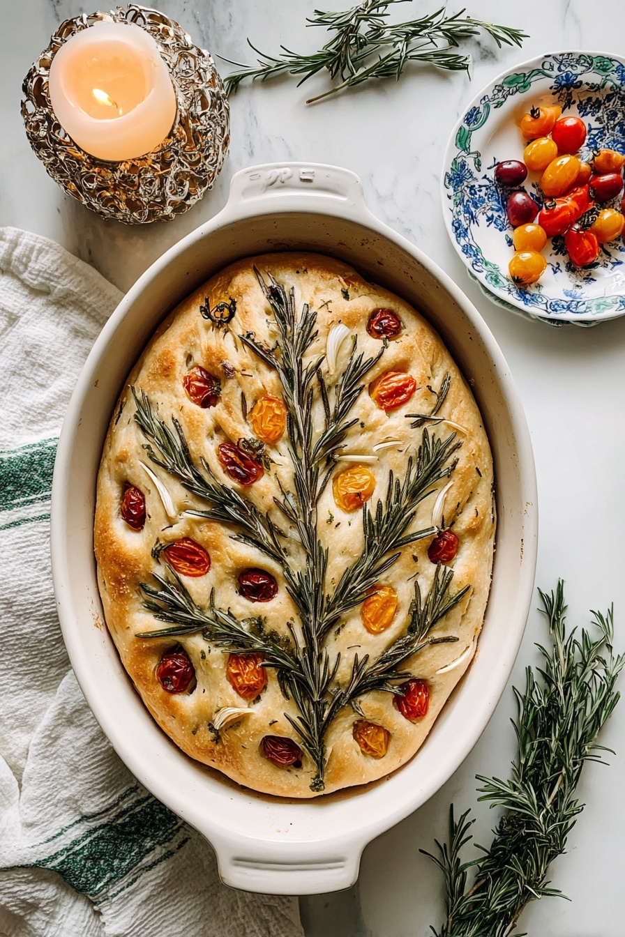 Festive Christmas Tree Focaccia Recipe - Serving