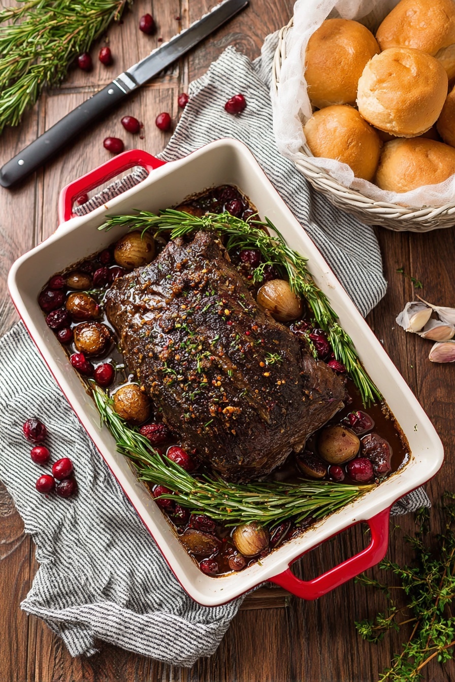 Cranberry Beef Brisket Recipe - Serving
