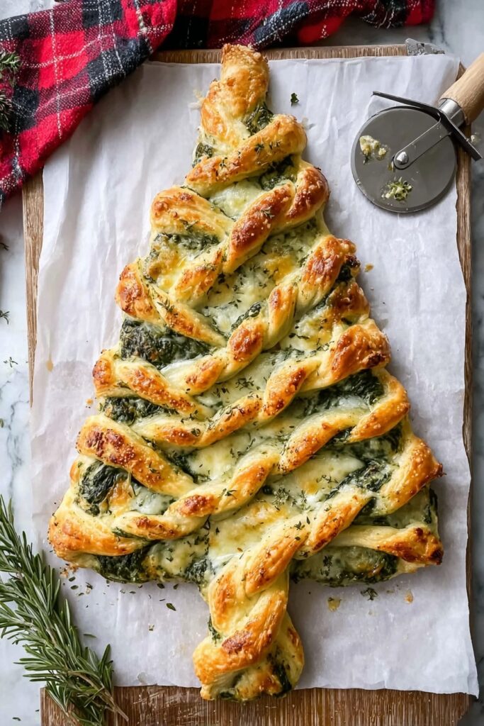 Spinach Cheese Christmas Tree Appetizer Recipe