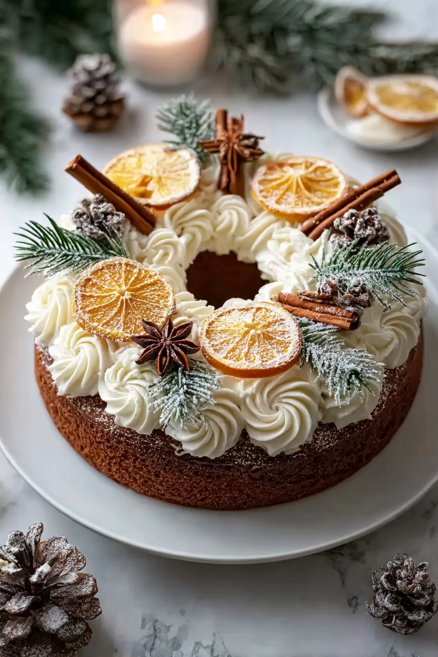 Spiced Gingerbread Wreath Cake Recipe - Serving