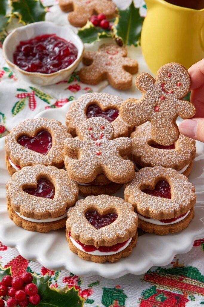Gingerbread Cookie Sandwiches with Cranberry Filling Recipe
