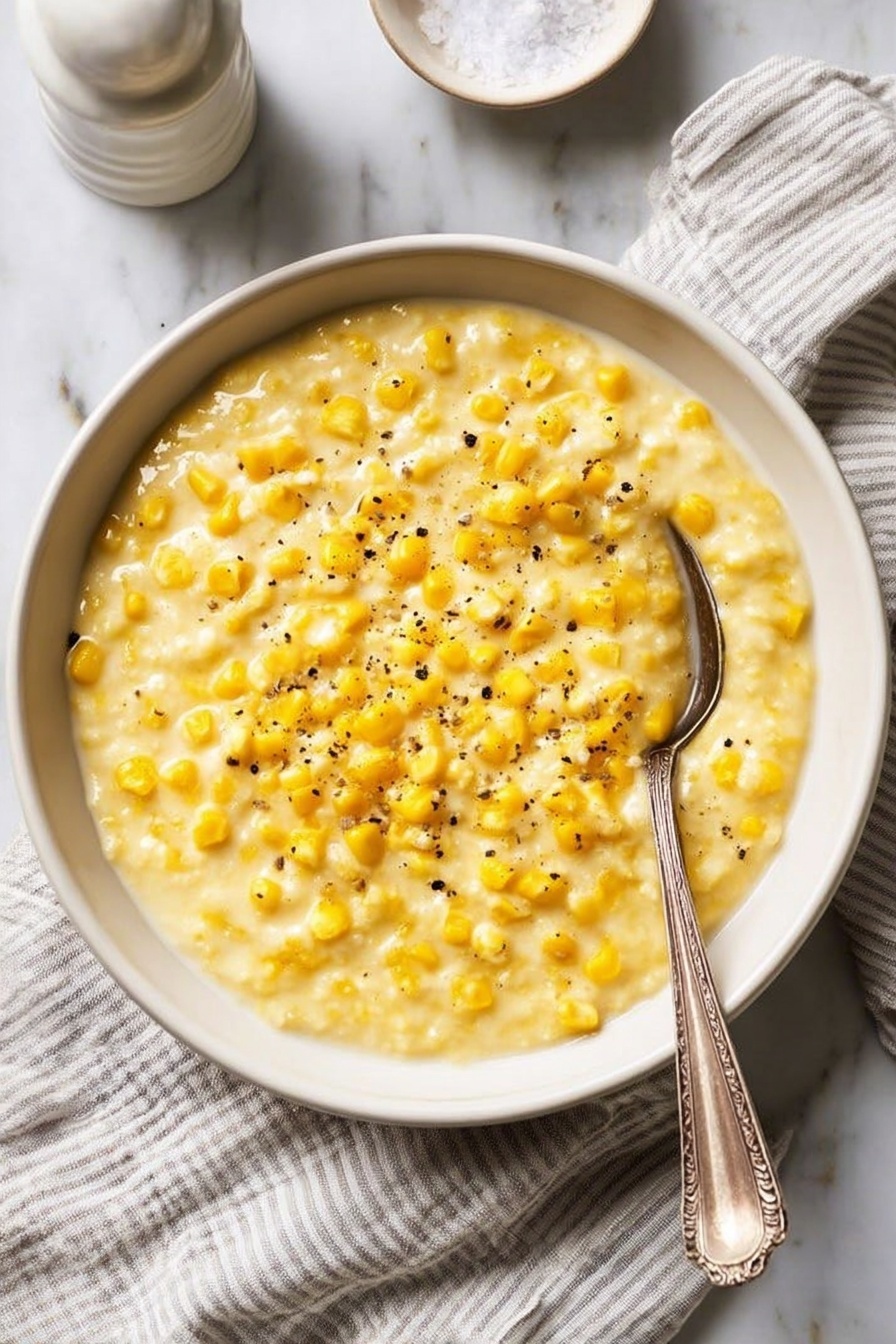 Creamed Corn with Parmesan Recipe - Serving