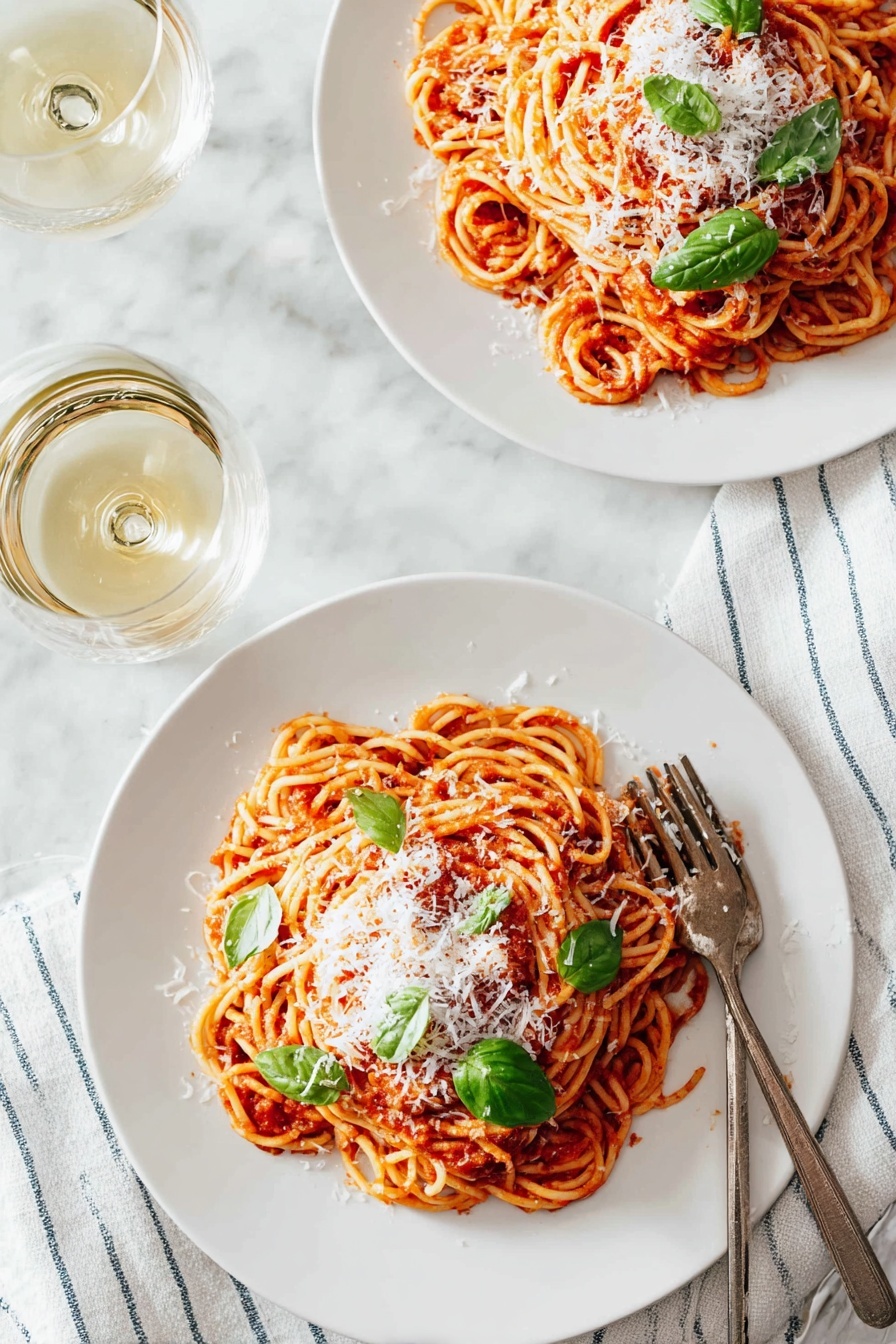 Simple Pasta Pomodoro with Fresh Basil Recipe - Serving