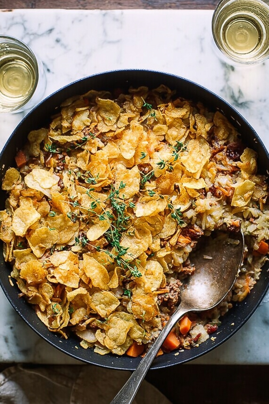 Homemade Chicken Noodle Casserole Recipe - Serving