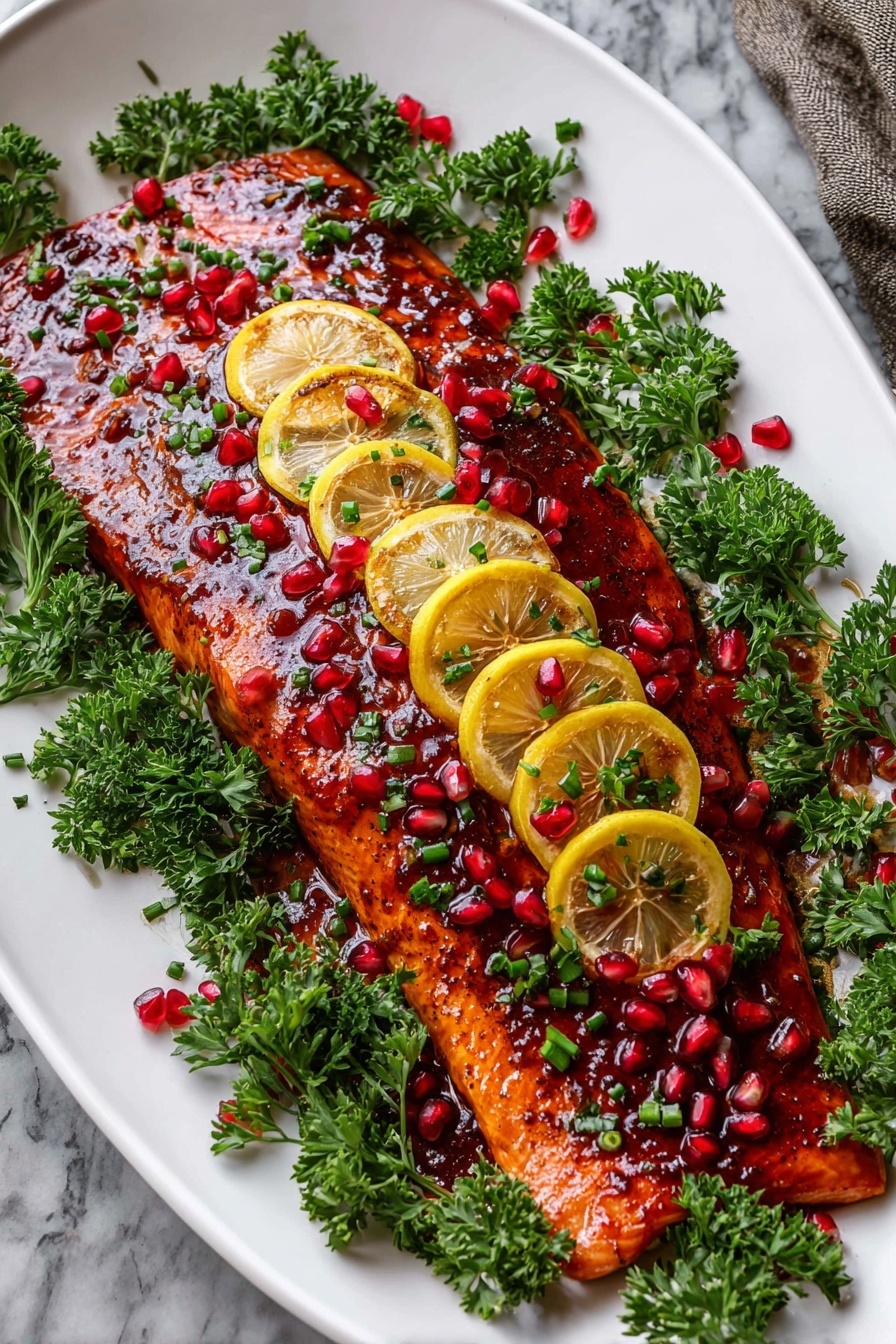 Pomegranate Orange Glazed Salmon Recipe - Serving