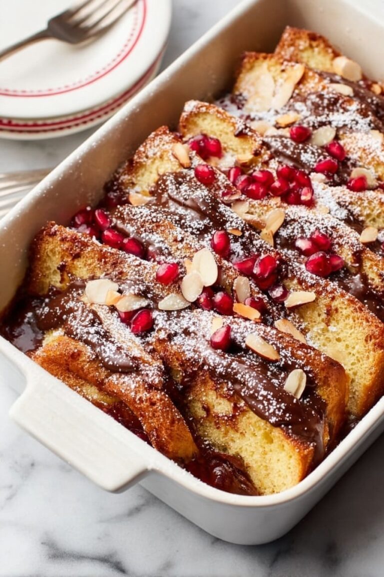 French Toast Bake with Almonds and Fruit Recipe