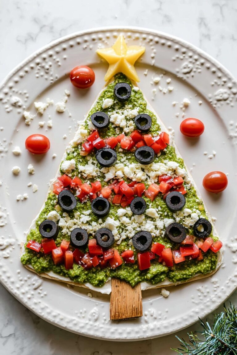 Christmas Tree Bean Dip with Pesto Recipe