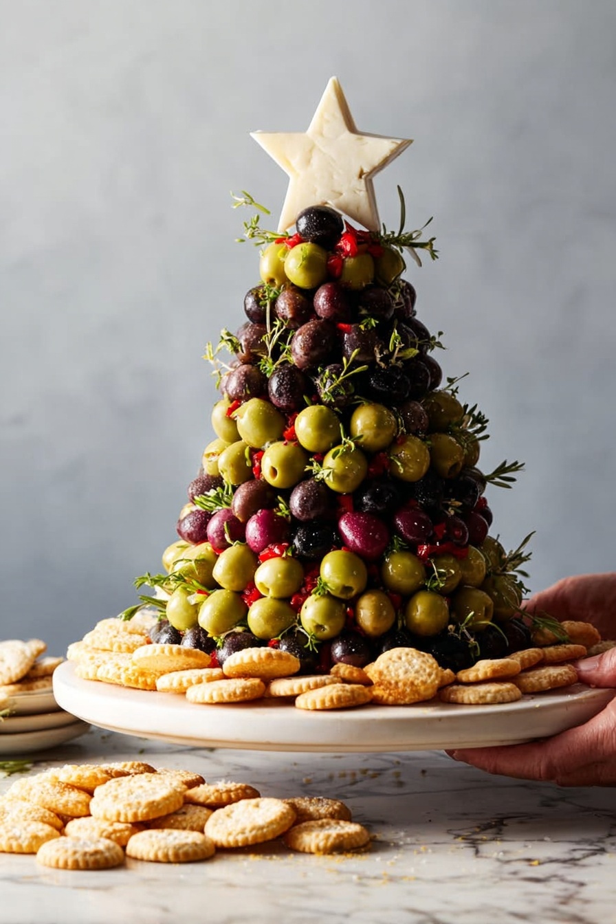 Christmas Antipasto Cheese Ball Tree Recipe - Recipe Step