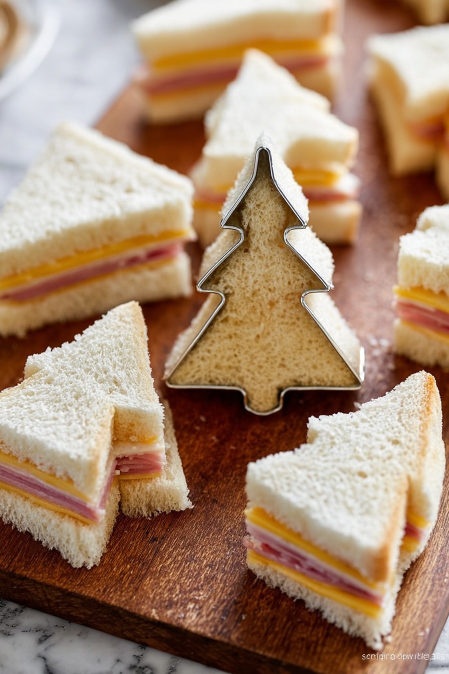 Christmas Tree Sandwiches Recipe - Serving
