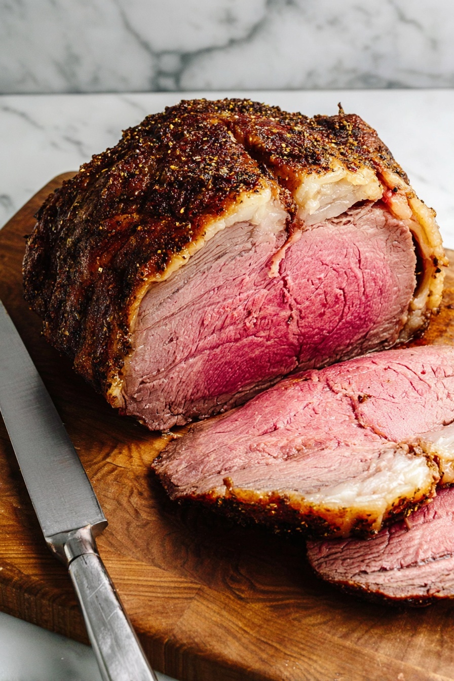 Perfect Garlic Herb Prime Rib Recipe - Serving