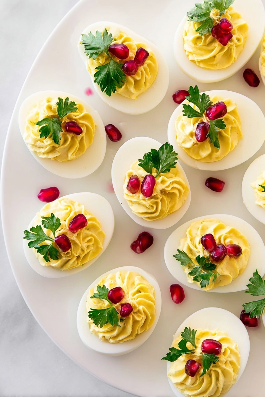 Christmas Deviled Eggs Recipe - Serving