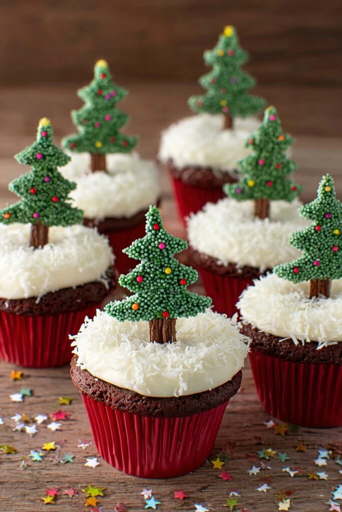 Chocolate Christmas Tree Cupcakes Recipe