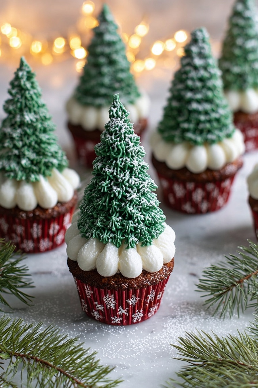 Christmas Tree Cupcakes Recipe - Serving