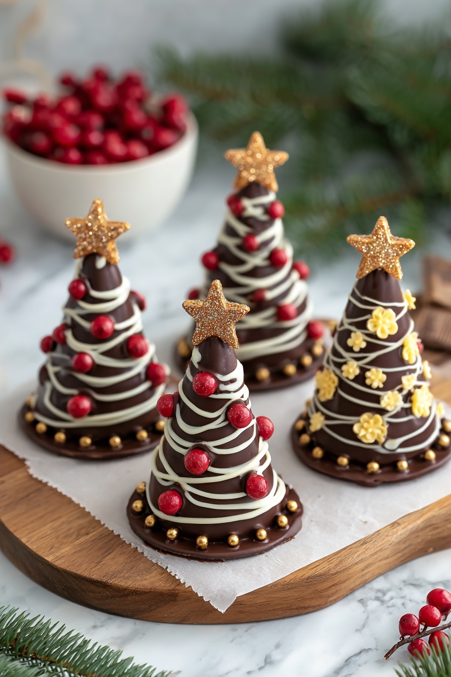 Christmas Chocolate Tree Treats Recipe - Serving