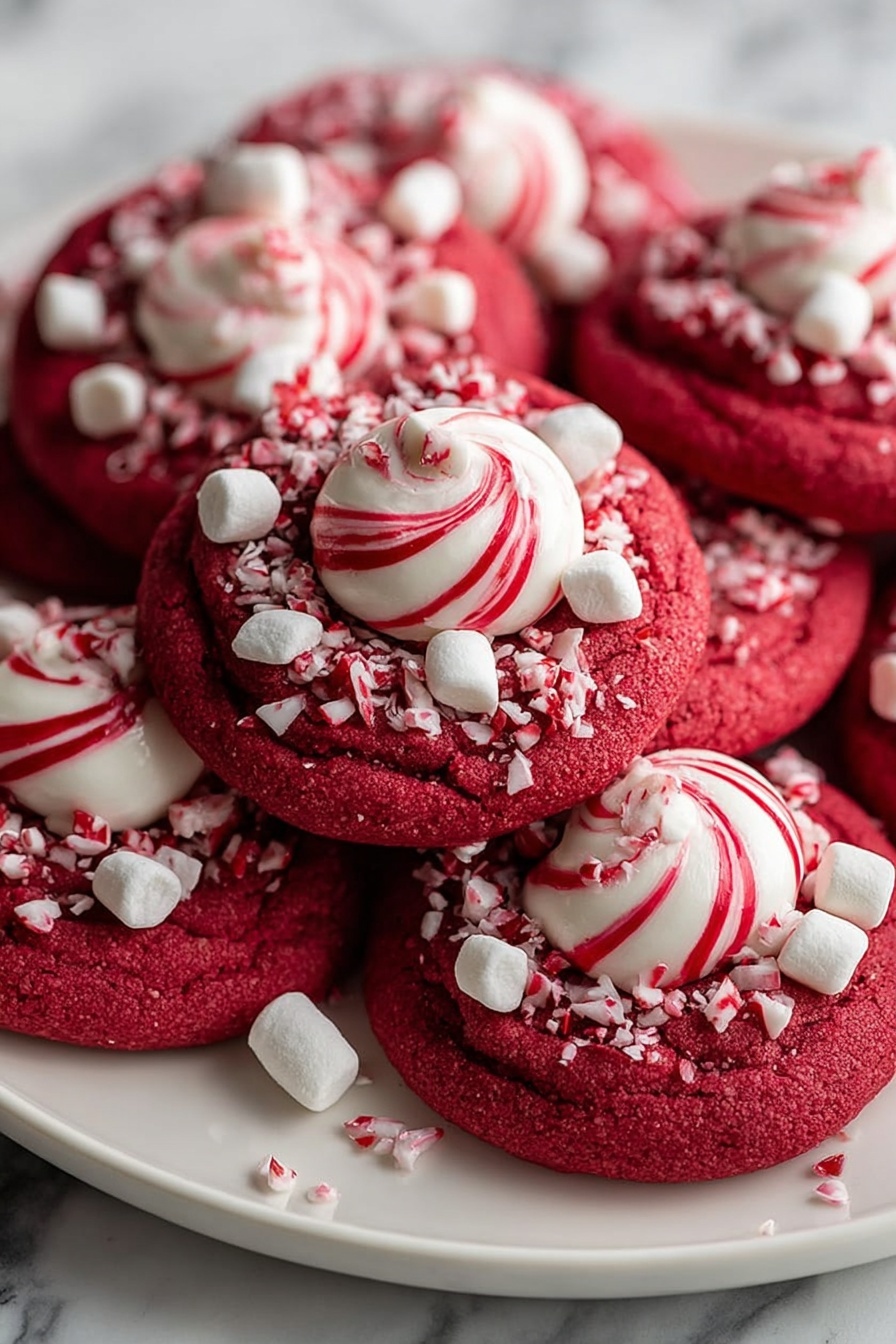 Red Velvet Peppermint Blossoms Recipe - Serving