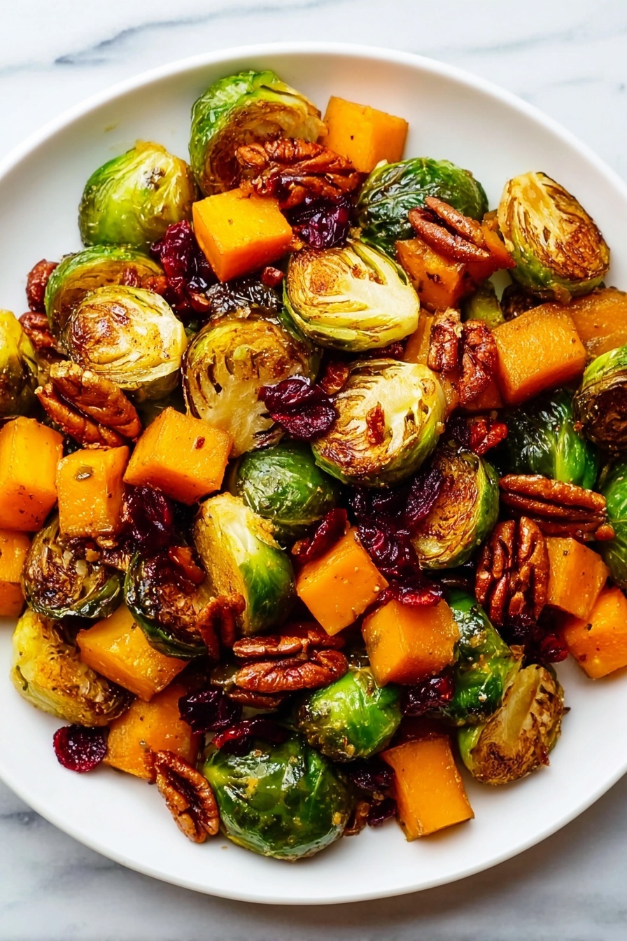 Roasted Brussels Sprouts and Butternut Squash Easy Salad Recipe