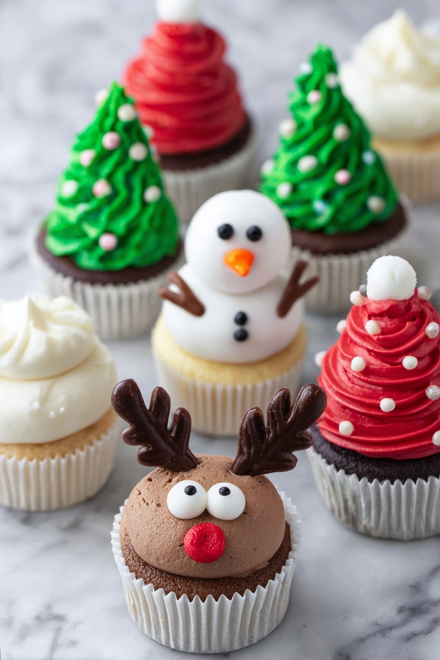 Christmas Cupcakes with Buttercream Frosting Recipe - Serving