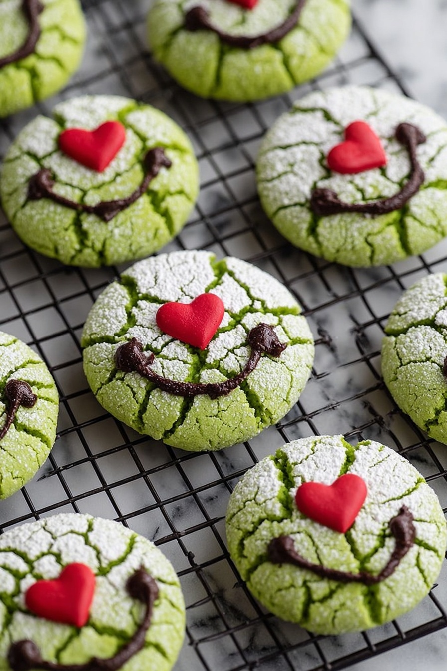 Grinch Crinkle Cookies Recipe - Serving