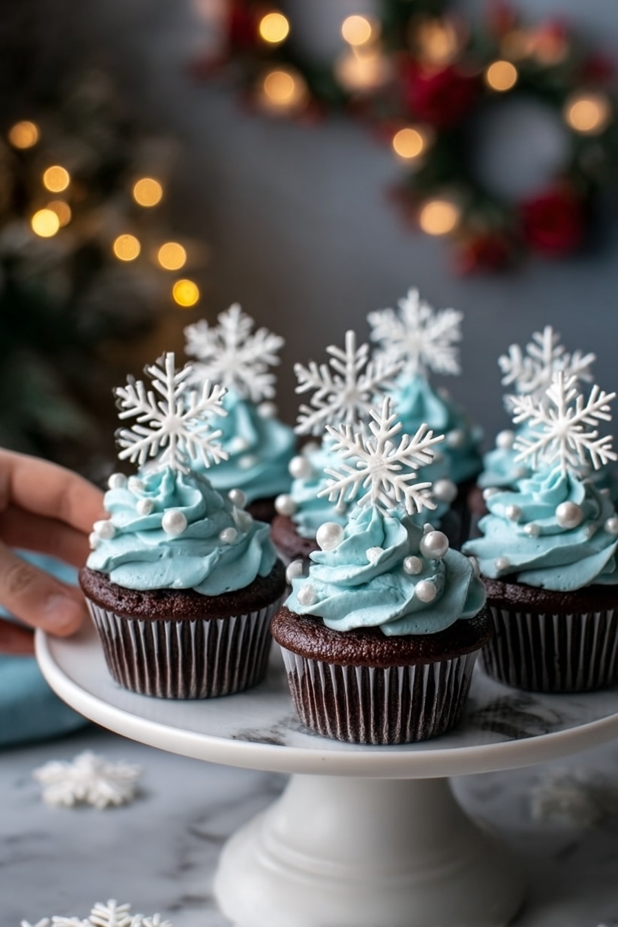 Winter Wonderland Chocolate Cupcakes Recipe - Serving