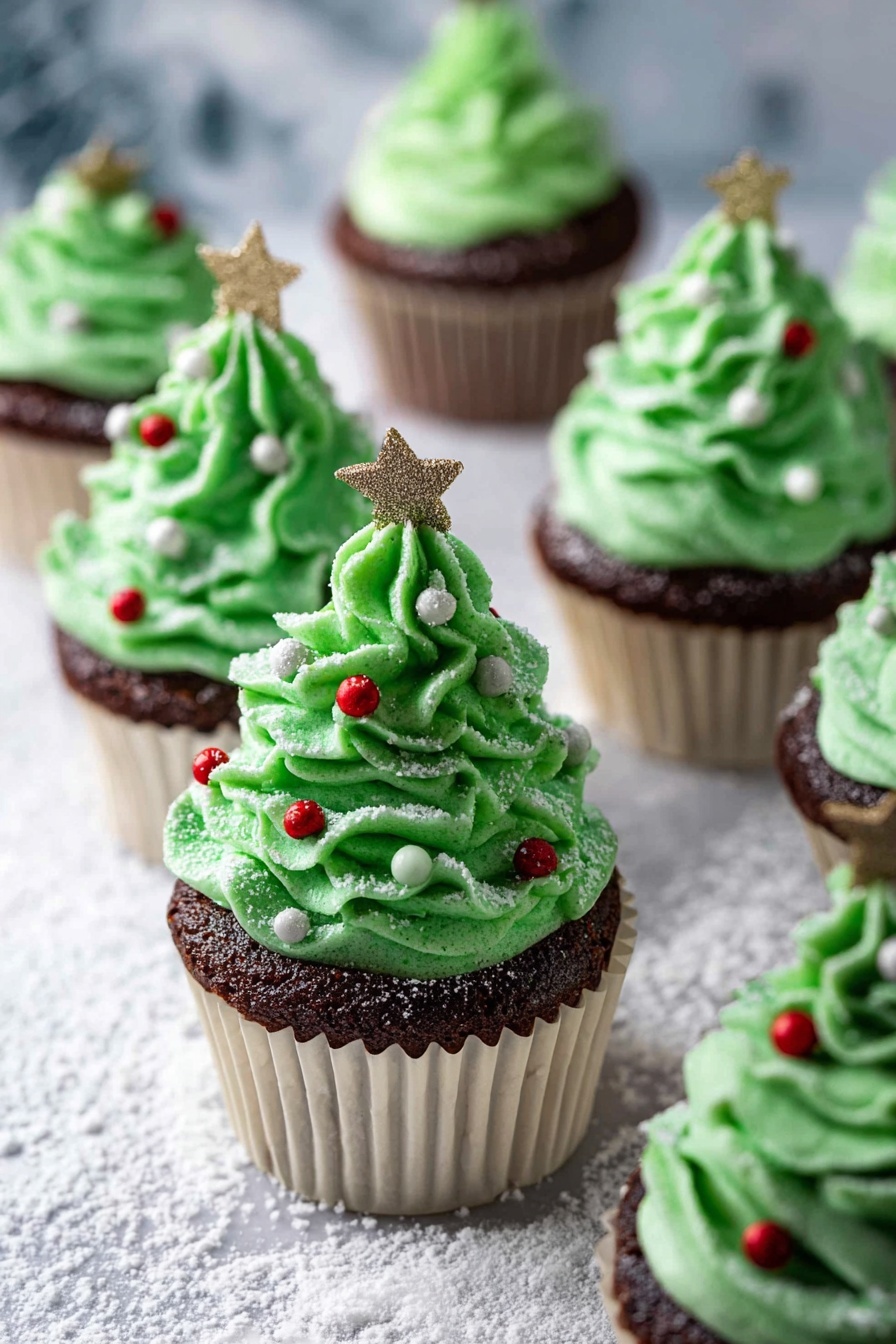 Christmas Tree Chocolate Cupcakes Recipe - Serving