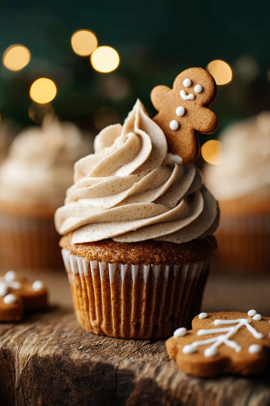 Christmas Gingerbread Cupcakes Recipe - Serving
