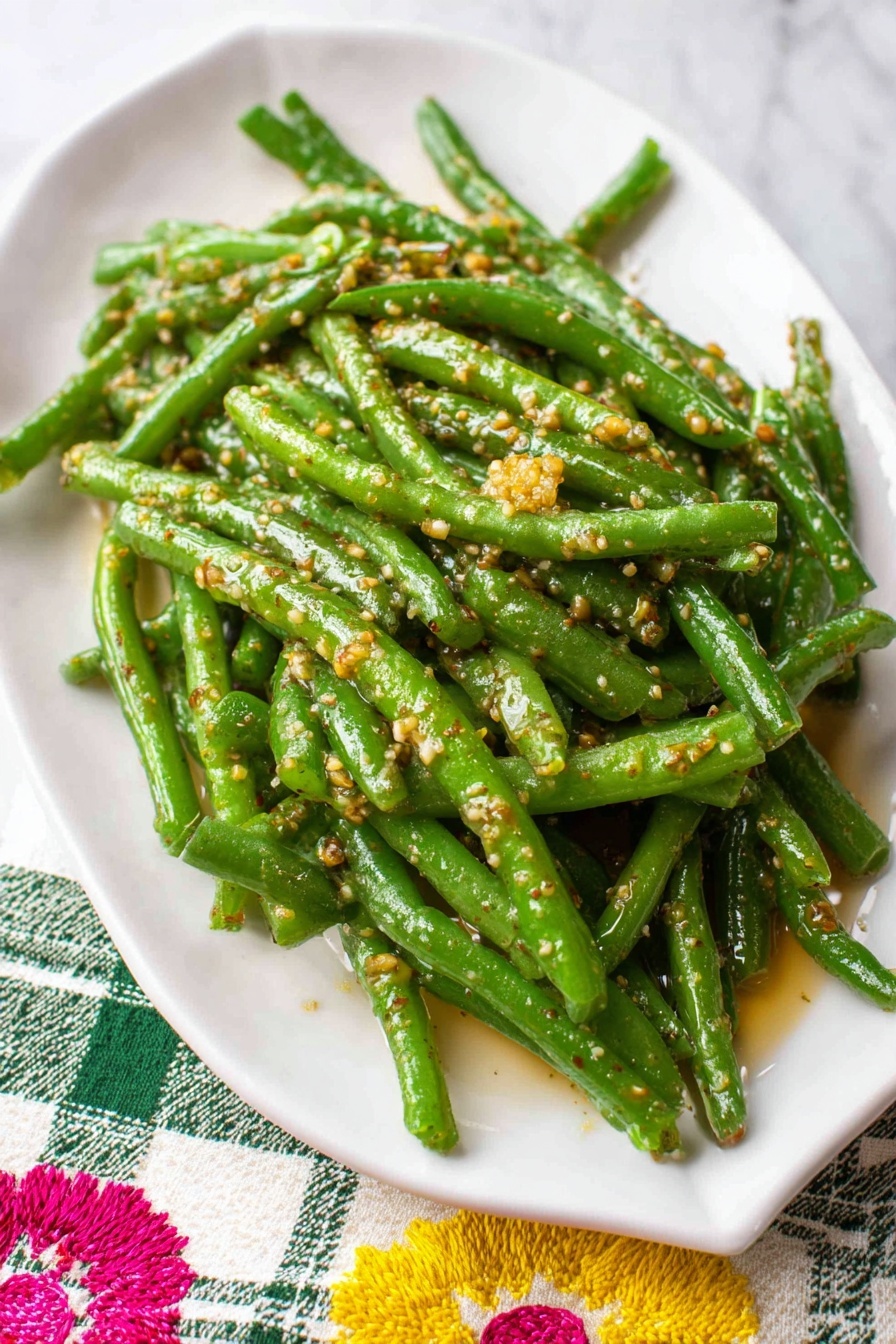 Green Beans with Mustard Butter Sauce Recipe - Serving