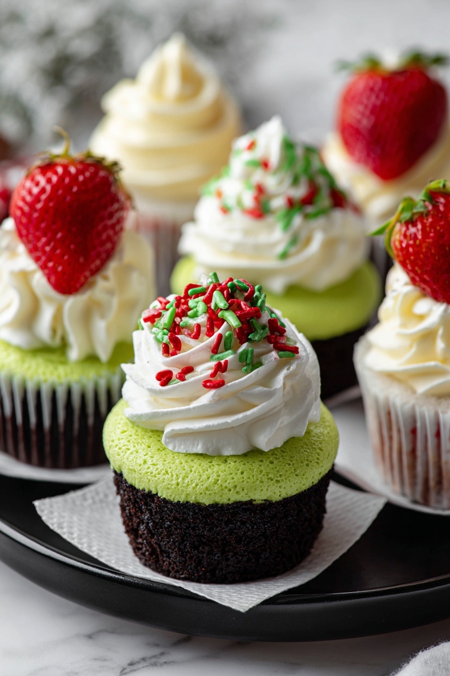 Grinch Mini Cheesecakes Recipe - Serving