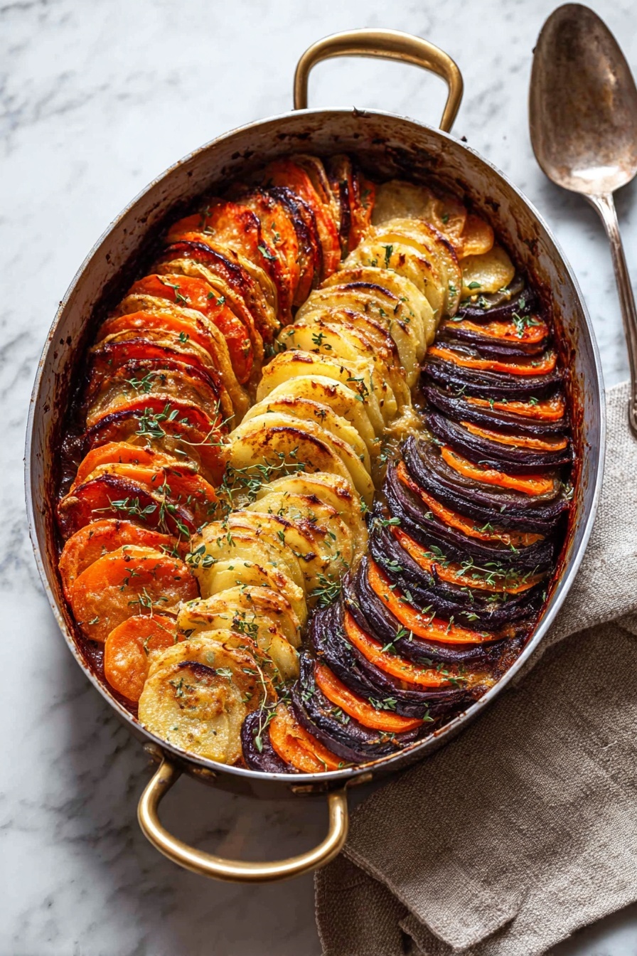 Cheesy Root Vegetable Gratin Recipe - Serving